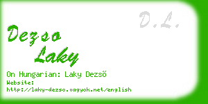 dezso laky business card
